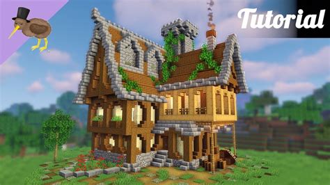 Minecraft Medieval House Tutorial - How to Build a Survival Base | Minecraft medieval house ...