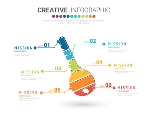 Colorful infographic key concept with 6 options 1309507 Vector Art at ...