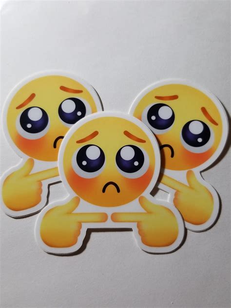 Shy Emoji Meme Sticker - Etsy