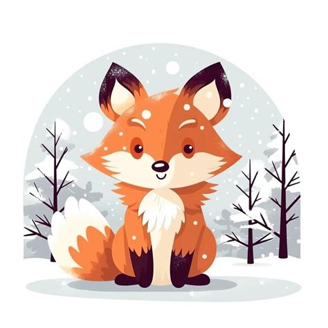 Premium AI Image | cute fox illustration