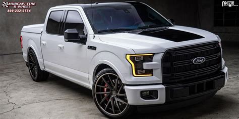 Ford F-150 Niche Invert Wheels Matte Black Center, Gloss black outer w red stripe