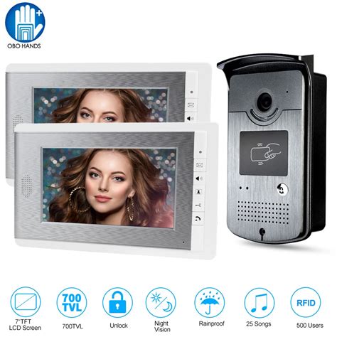 Home Intercom Video Door Phone RFID Camera Access Control System with 2 ...