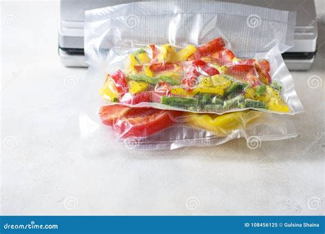 Vegetables in Sealed Vacuum Packing Bags. Su-video Cooking Stock Image ...