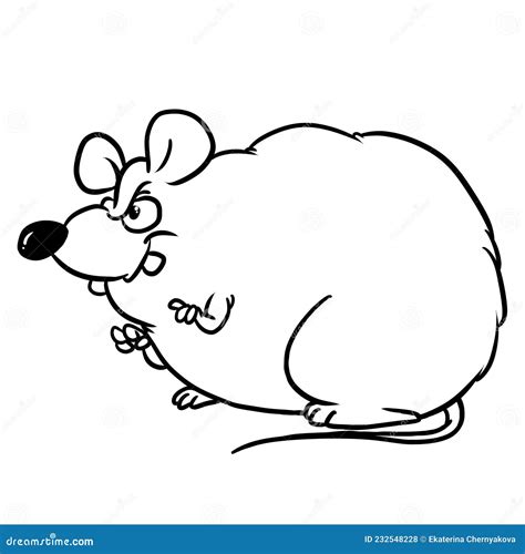 Fat Rat Anger Emotion Irritation Illustration Animal Caricature Coloring Cartoon Stock ...