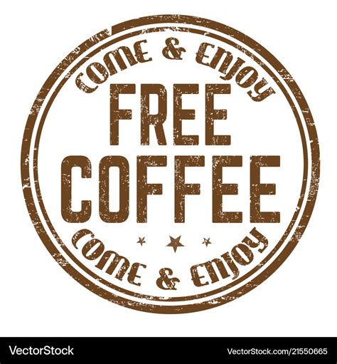 Free coffee sign or stamp Royalty Free Vector Image