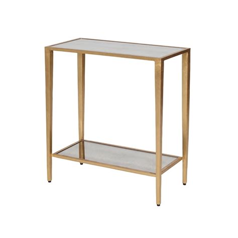 Johanson Side Table | Gold | Mirror with shelf, Rectangle side table, Rectangular table