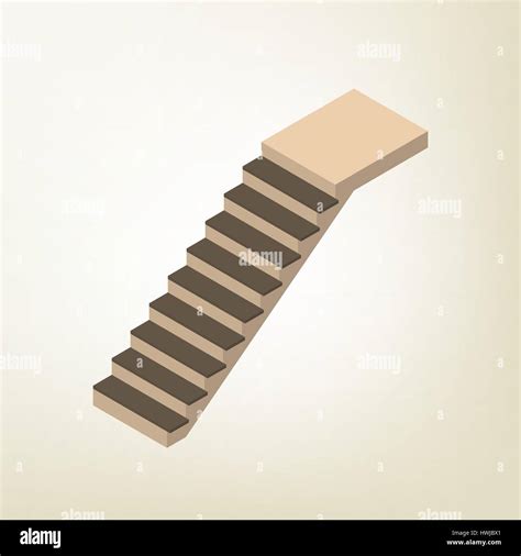 Flight of stairs isolated on white background. Element of design the ...