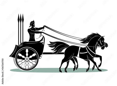 roman racing horse with chariot drawing in vector Stock Vector | Adobe Stock