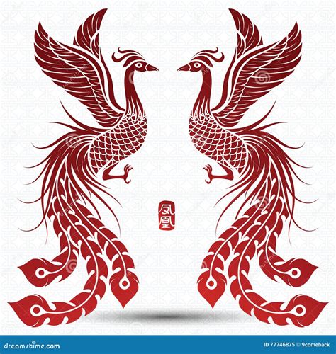 Chinese Phoenix And Yin Yang Symbol Vector Illustration | CartoonDealer ...