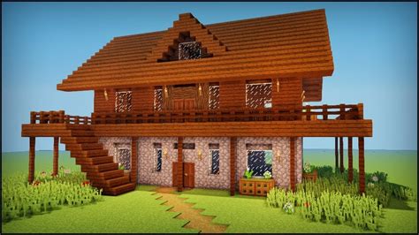 Minecraft: How to build a dark oak wooden house | Easy minecraft houses ...