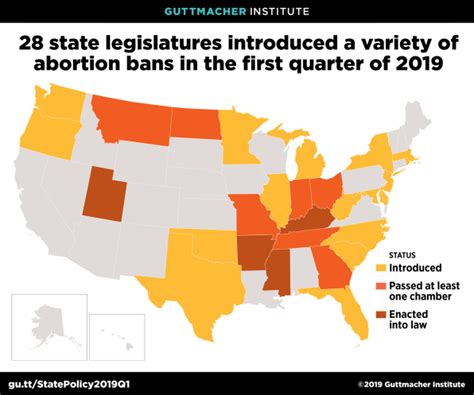 This map shows abortion bans by U.S. state in 2019