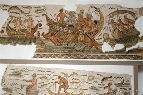 Odysseus travels, mural mosaics, the Bardo National Museum - Tunisia