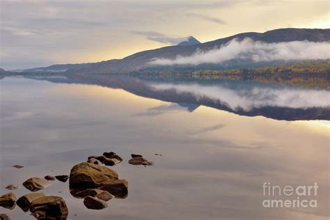 Schiehallion Sunrise and Mist Loch Rannoch Scotland. Photograph by ...