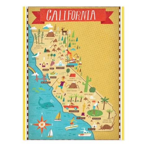 California State Map Postcard | Zazzle.com