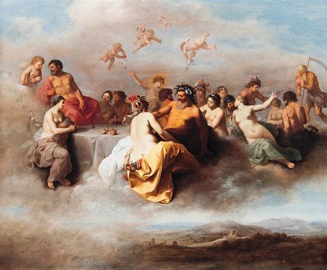 A gathering of the gods in the clouds Painting by Cornelis van Poelenburgh - Fine Art America