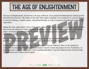 Historical Eras Series: The Age of Enlightenment by M Teaching Peaks