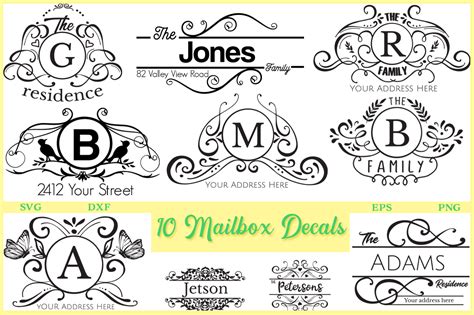 10 Mailbox Decals (Graphic) by Nerd Mama Cut Files · Creative Fabrica