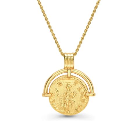 Artilady Round Roman Coin Pendant Necklace For Women Gold Necklace For Jewelry Party Gift-in ...