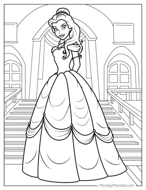 Disney Belle Coloring Page - Free Printable Templates