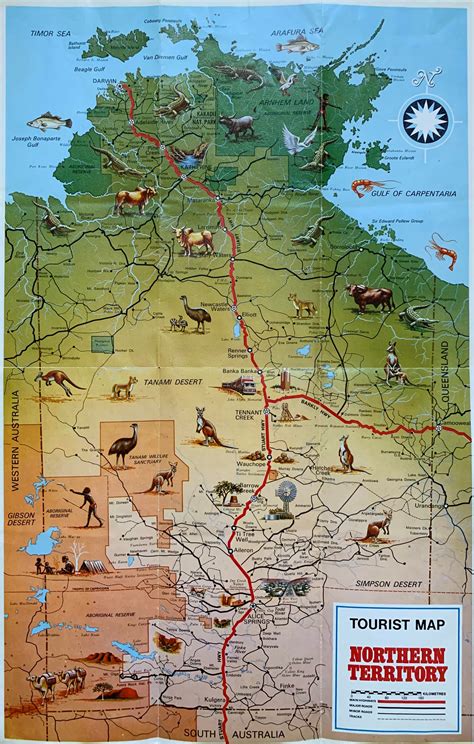 Tourist Map. Northern Territory, Australia. About 1980. : r/Map_Porn