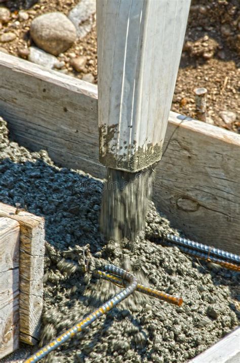 Pouring Concrete for a Foundation Stock Image - Image of base, slope ...