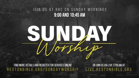 Sunday Worship - Covid Updates - Reston Bible Church