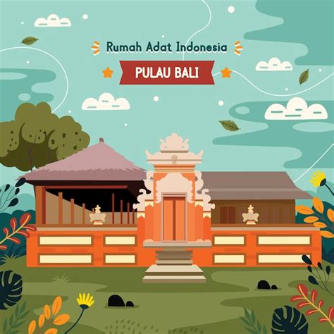 Premium Vector | Rumah adat indonesia bali