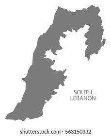 South Lebanon Map Grey Stock Vector (Royalty Free) 563150332 | Shutterstock