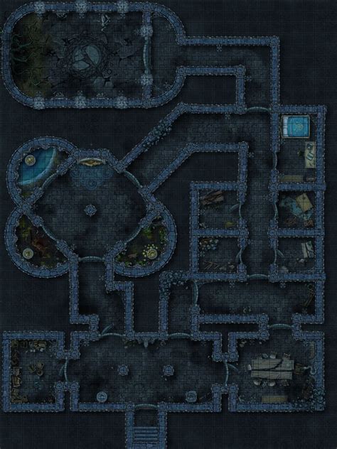 Water Temple Dungeon [30x40] : r/dndmaps