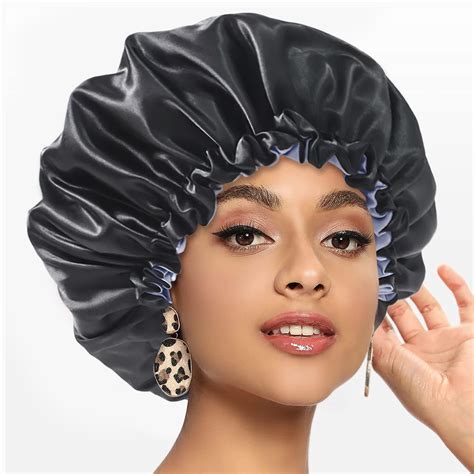 Segmart Satin Bonnet for Sleeping, Breathable Soft Elastic Band Silk Bonnet for Black Women ...