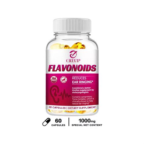 AJ SUPPS Flavonoids Capsules 1000mg -Tinnitus Relief Formula, Hearing Support, Ear Health 60 ...