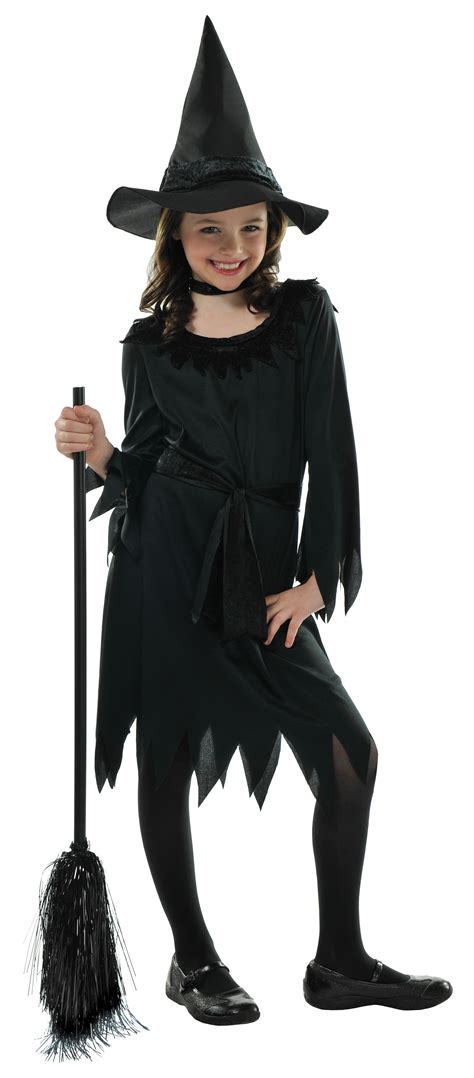 Kids Little Black Witch Girls Halloween Party Fancy Dress Childs ...