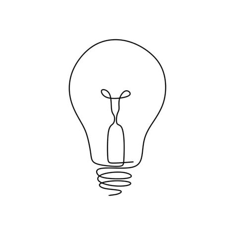 Idea Bulb Creative Vector Design Images, Continuous One Line Drawing ...