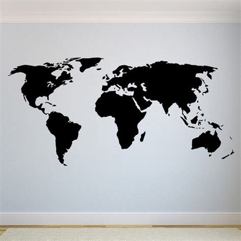 World Map Vinyl Wall Decal - Etsy