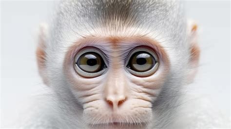 Premium AI Image | A monkey's eyes are the focus of this image.