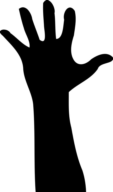 Clipart - Raised Hand in Silhouette