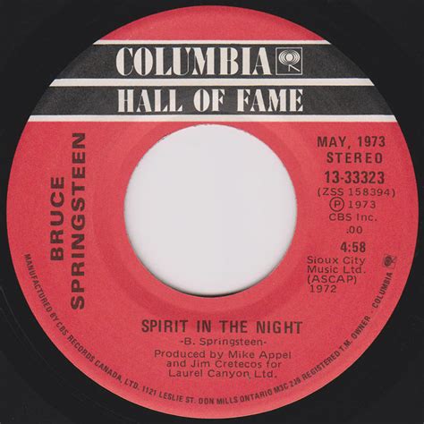 Bruce Springsteen Lyrics: SPIRIT IN THE NIGHT [Album version]