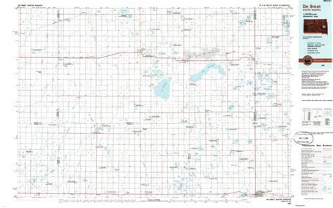 De Smet topographical map 1:100,000, South Dakota, USA