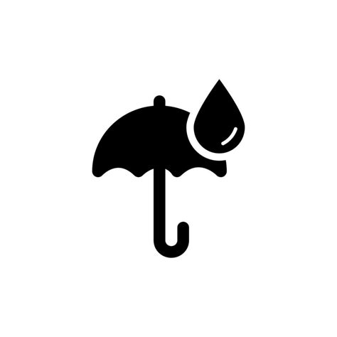 Umbrella Protective from Rain Silhouette Icon. Umbrella with Drop Icon ...