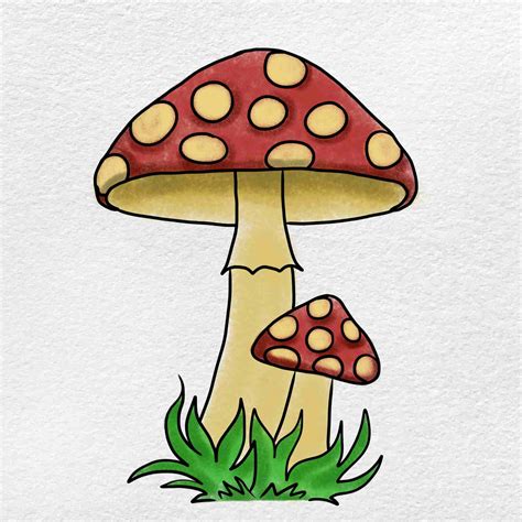 How to Draw a Mushroom - HelloArtsy