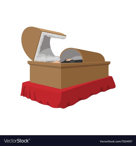 An open coffin cartoon icon Royalty Free Vector Image