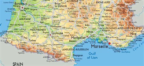 South of France map - South France map detailed (Western Europe - Europe)