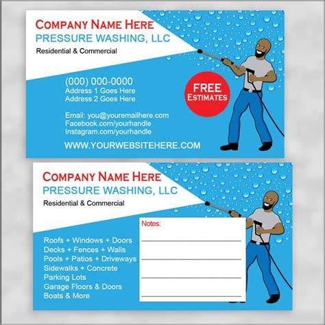 Pressure Washing Business Cards Template