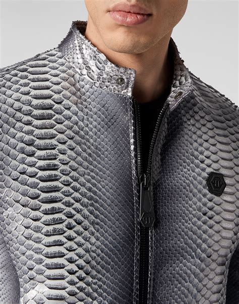 Python Leather Bomber Skull | Philipp Plein