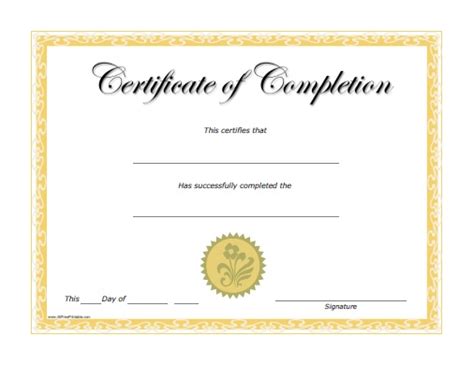 Completion Certificate – Free Printable