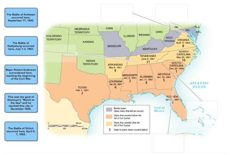 This map shows the order in which the Deep South | Chegg.com