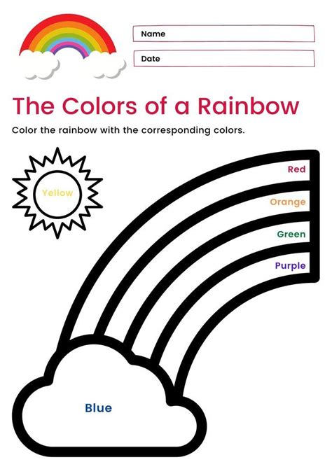 Printable Rainbows Worksheets