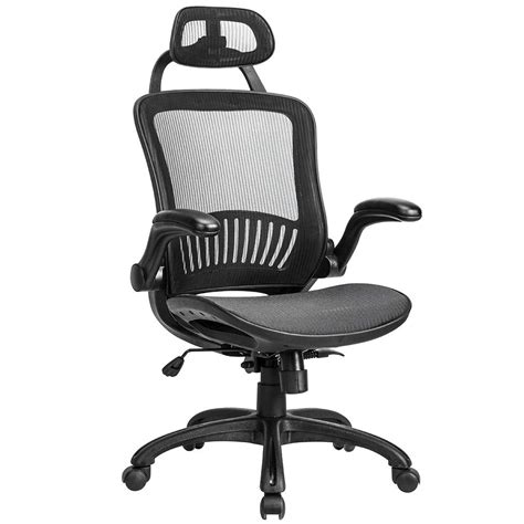 Mesh Executive Chair High Back With Adjustable Headrest And Padded Flip-Up Arms - Walmart.com