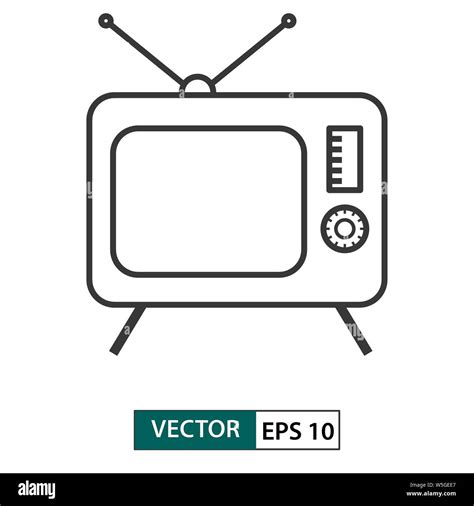 Television / TV icon. Outline style. Isolated on white background ...