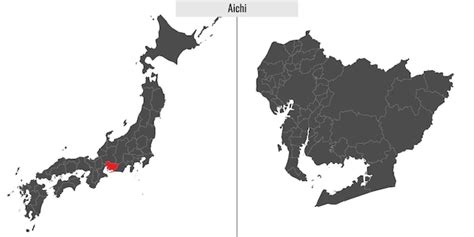 Premium Vector | Aichi map prefecture of japan